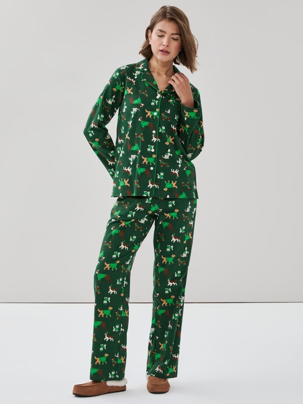 Flannel Holiday Sleep Set - Dark Green