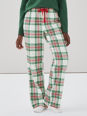 Pantalon de nuit en flanelle - Blanc Cassé