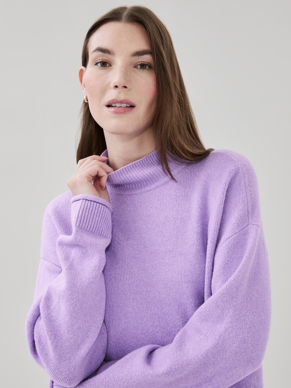 Mock Neck Sweater - Lilac