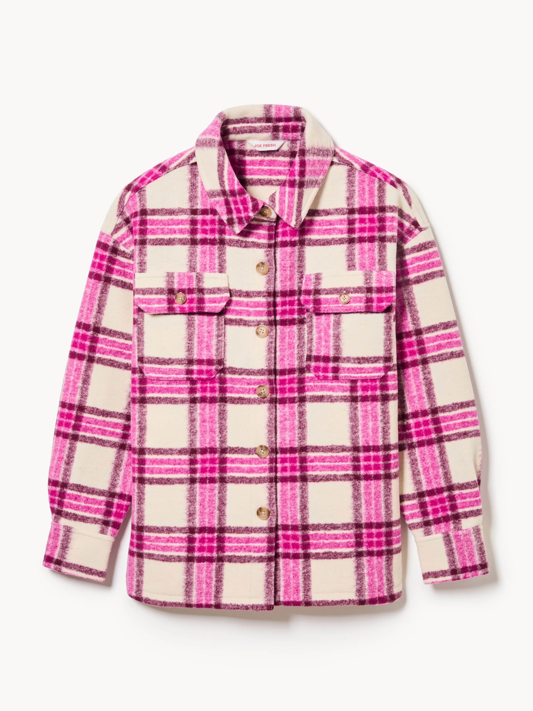 Melton Plaid Overshirt