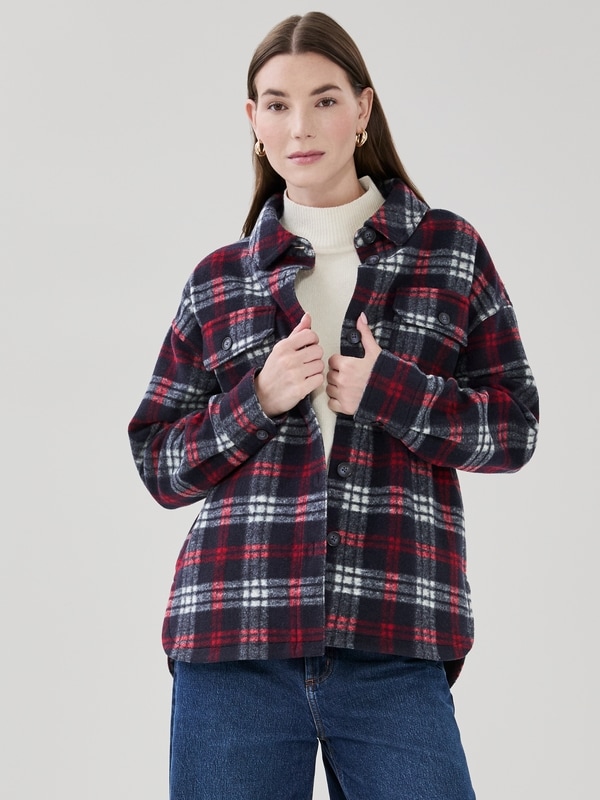 Joe Fresh Melton Plaid Overshirt 1 ea, $59.00/1ea