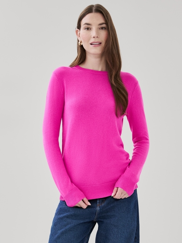 Chandail en tricot en coton et cachemire - Rose Vif