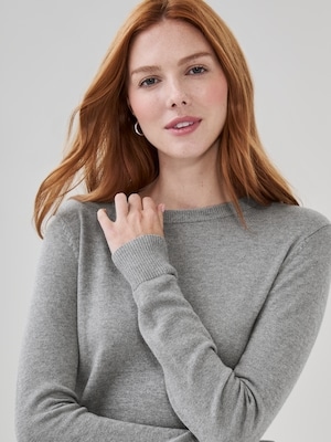 Cotton Cashmere Sweater - Grey Mix