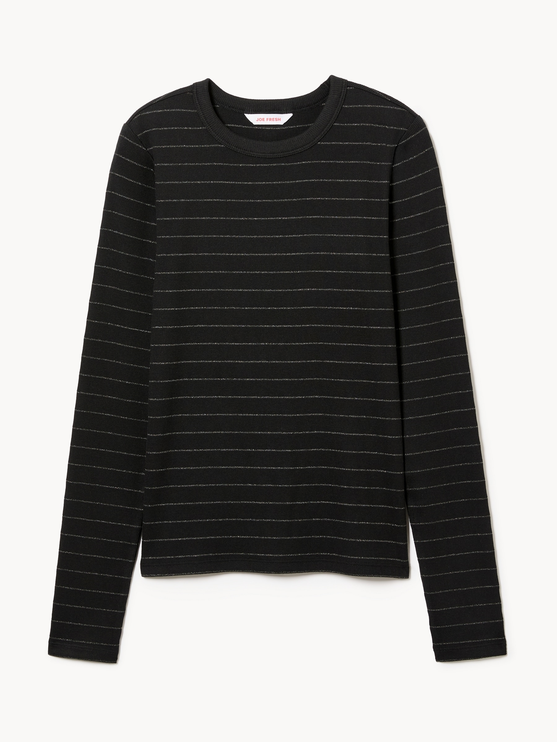 Ribbed Striped Long Sleeve Top