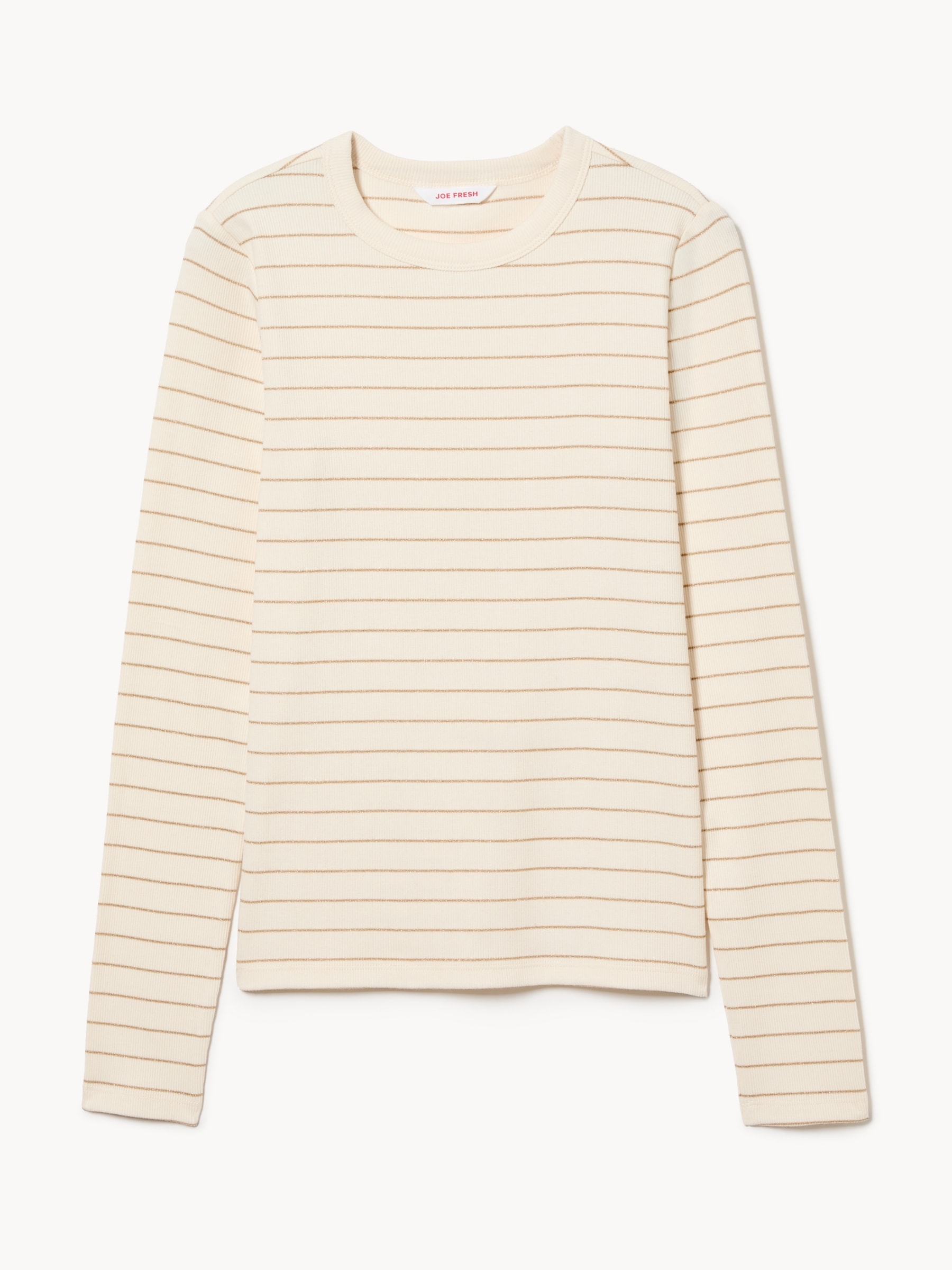 Ribbed Striped Long Sleeve Top