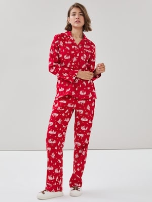 Pyjama des Fêtes en flanelle - Rouge
