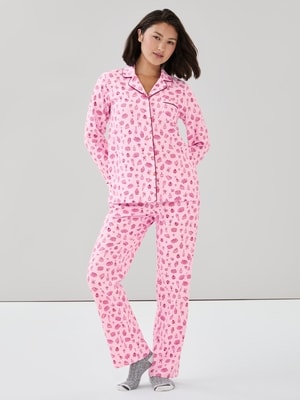 Pyjama des Fêtes en flanelle - Rose Pâle