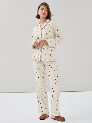Flannel Holiday Sleep Set - Cream