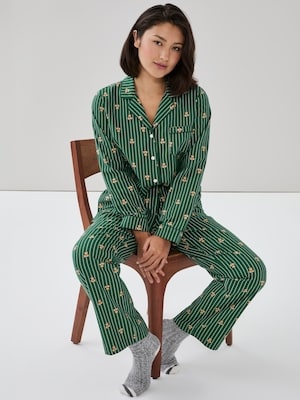 Pyjama des Fêtes en flanelle - Vert