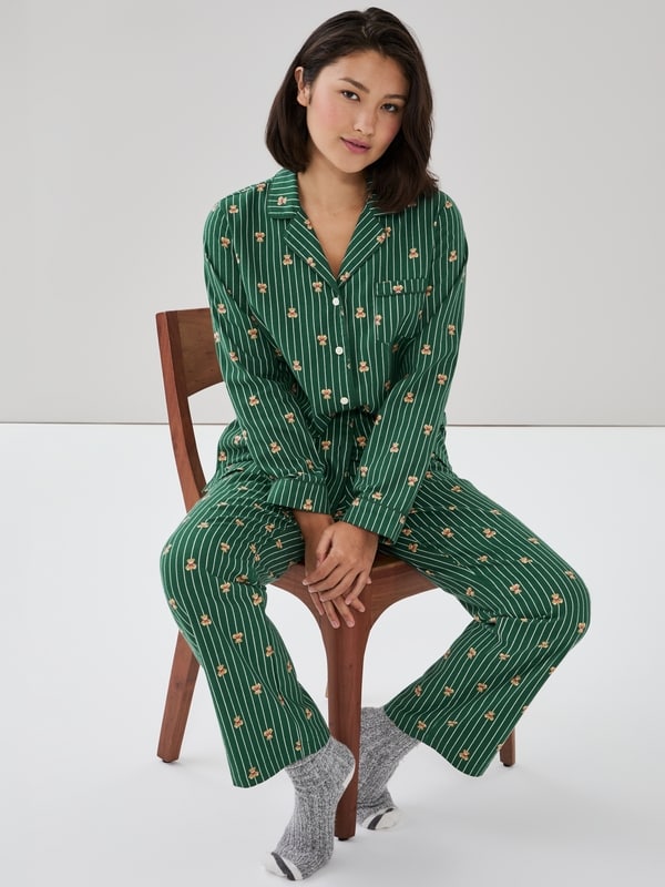 Flannel Holiday Sleep Set - Green