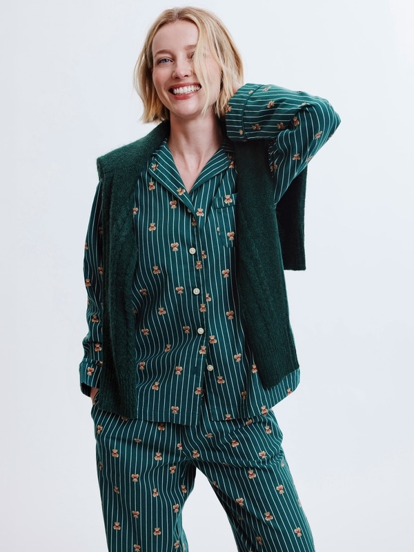 Pyjama des Fêtes en flanelle - Vert