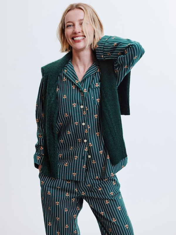 Pyjama des Fêtes en flanelle - Vert