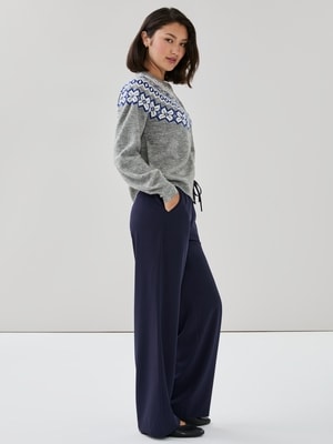 Pull-On Wide Leg Pant - Dark Navy