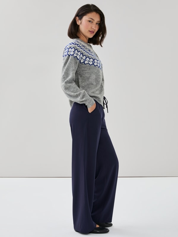 Pull-On Wide Leg Pant - Dark Navy