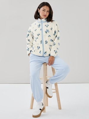 Teddy Fleece Zip-Up Jacket - Off White