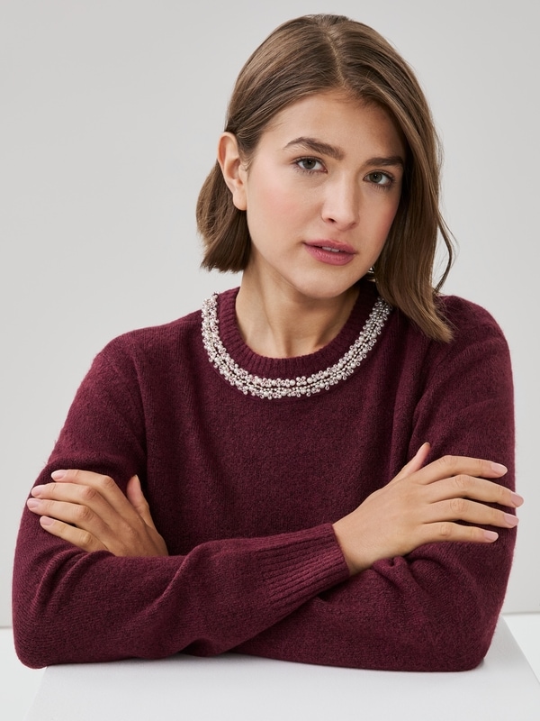 Joe Fresh Embellished Necklace Sweater 1 ea, $39.00/1ea