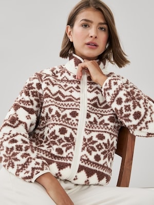 Teddy Fleece Zip-Up Jacket - Umber