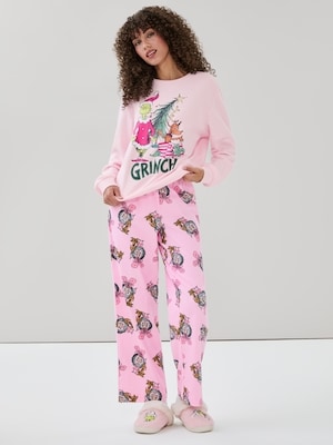 Grinch Sleep Pant - Pale Pink