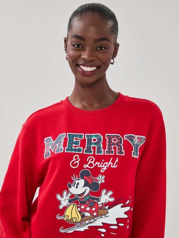 Disney Minnie Mouse Holiday Sweatshirt - Bright Red