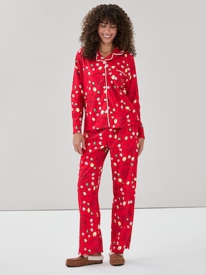 Disney Mickey and Minnie Mouse Holiday Sleep Set - Red