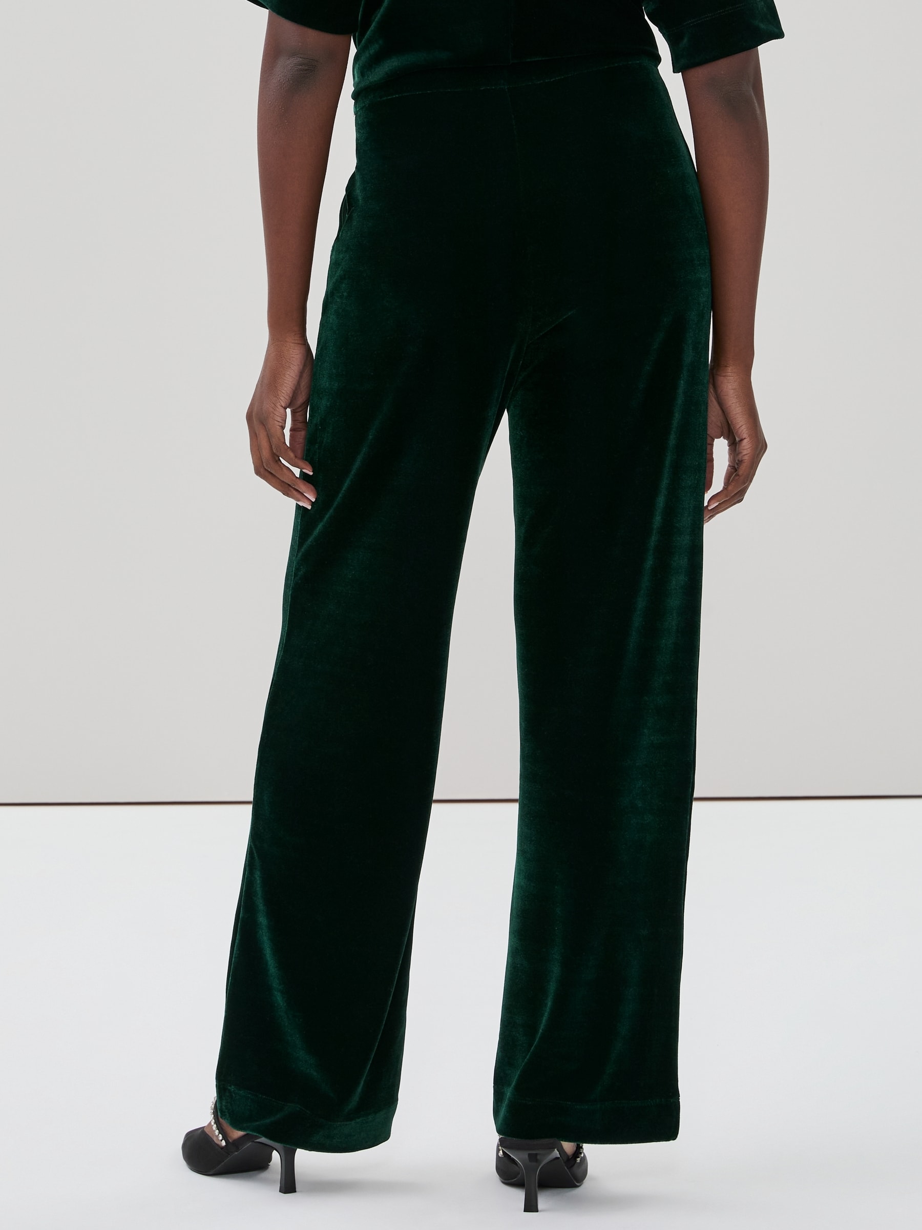 Pantalon à jambe large en velours