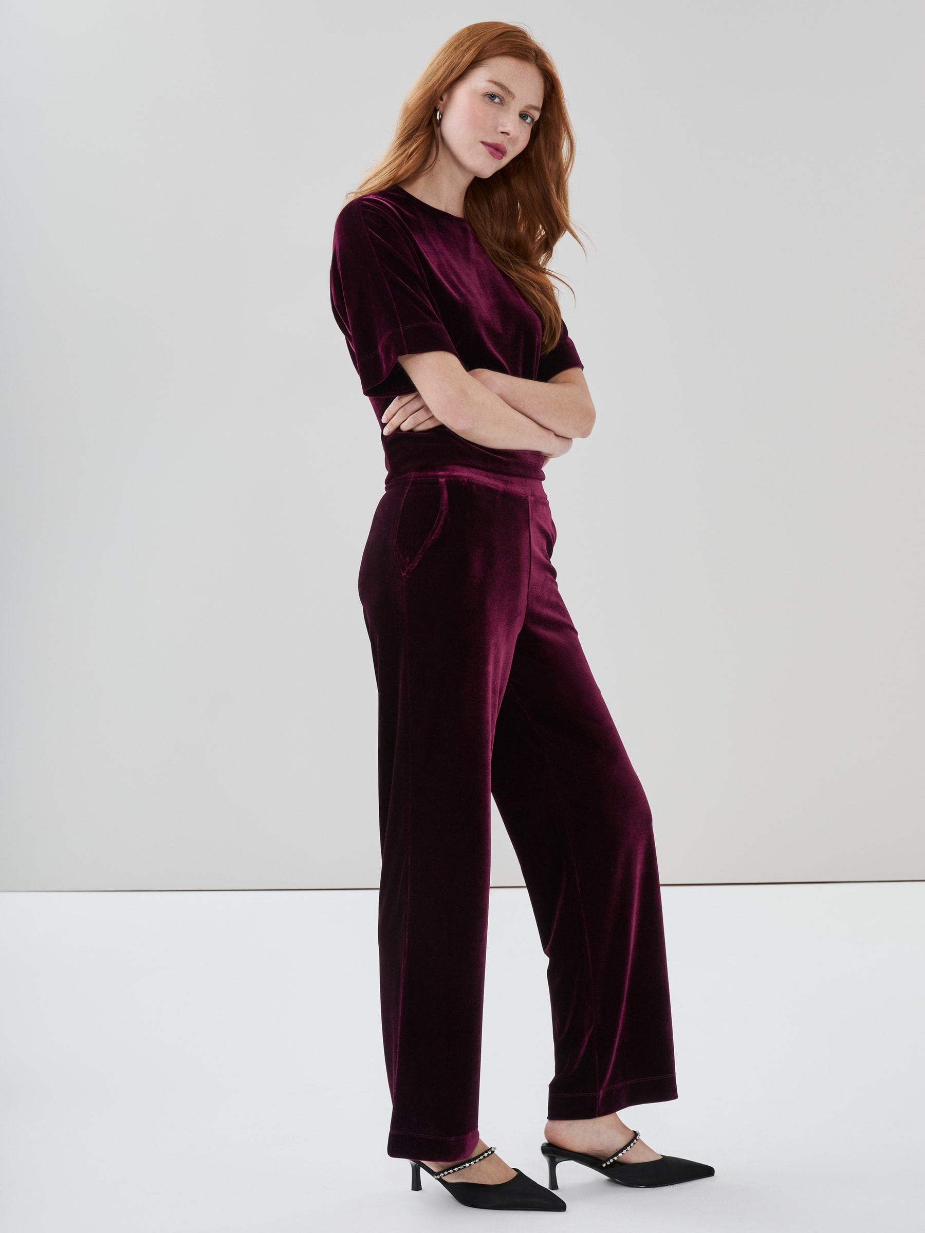Velvet Wide Leg Pant