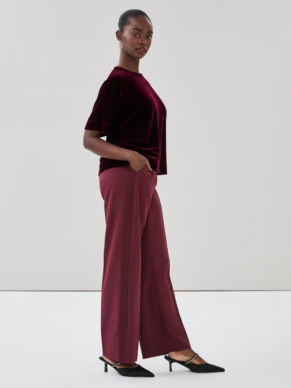 Straight Leg Trouser - Maroon
