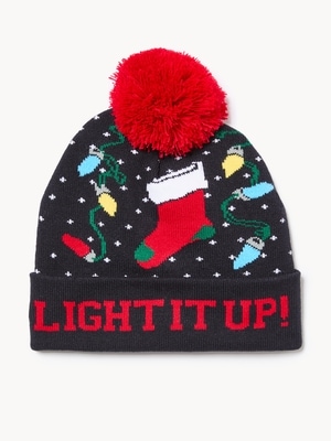 Tuque en tricot des Fêtes - Noir