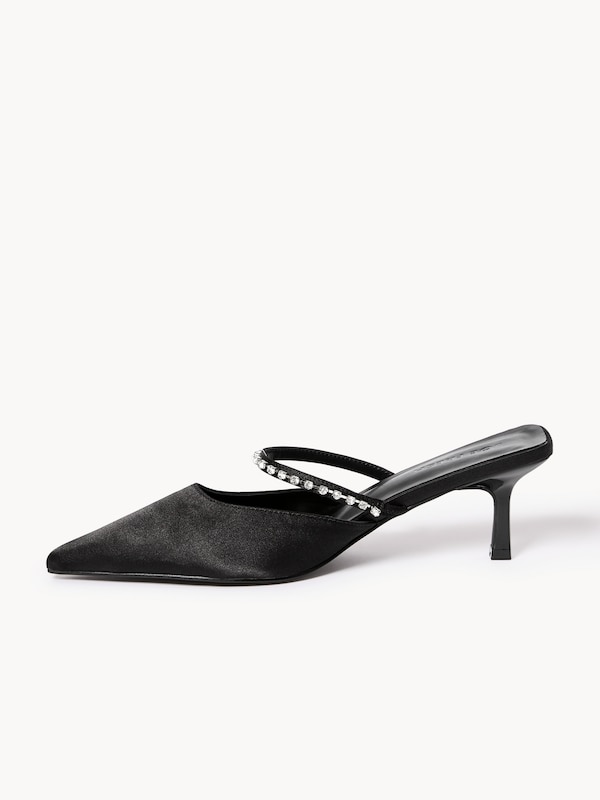 Chaussures à petit talon bride en pierres du Rhin