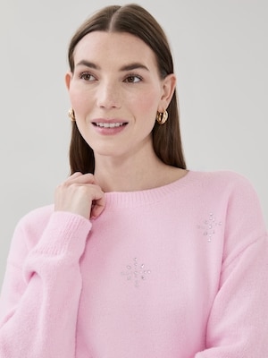 Embellished Sweater - Light Pink