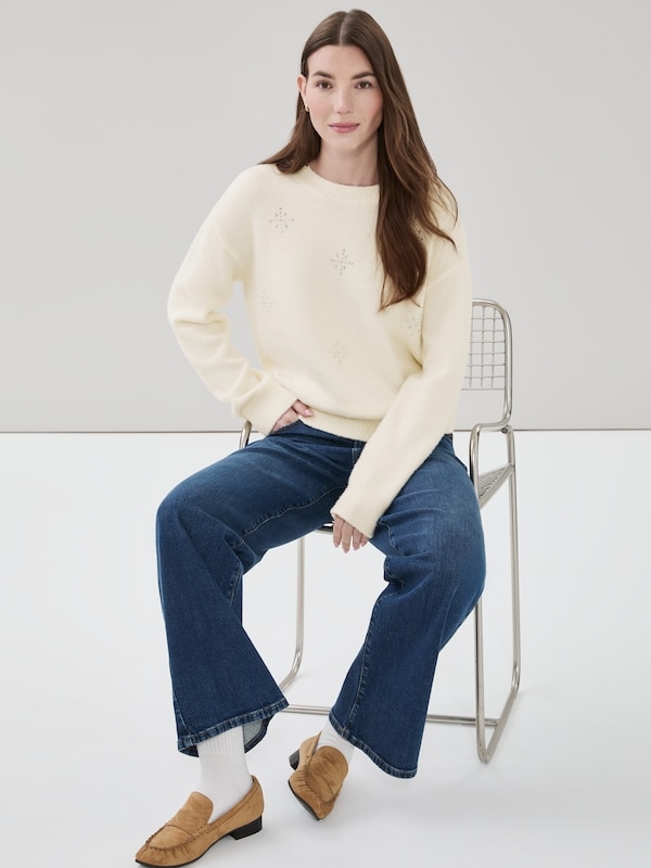 Embellished Sweater - Cream