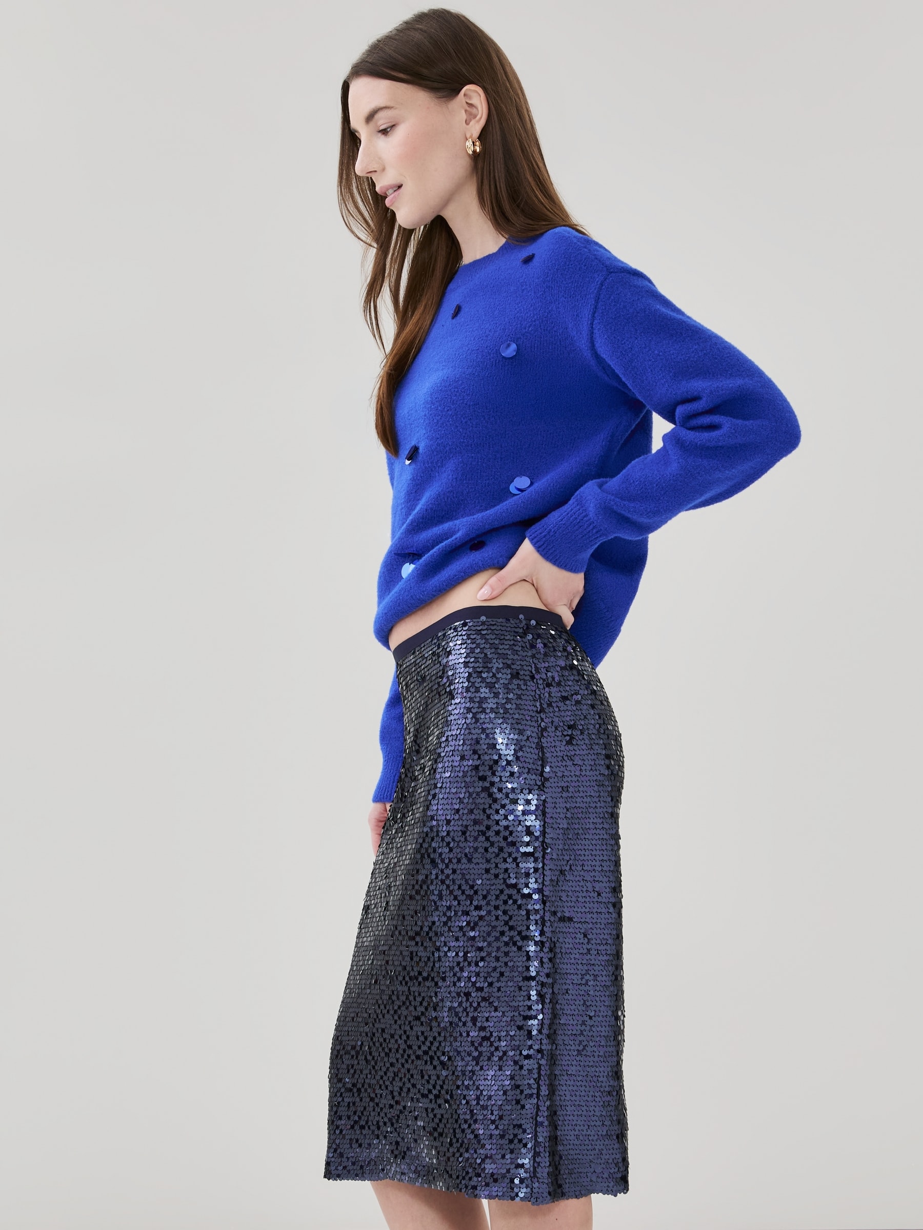 Sequin Midi Skirt
