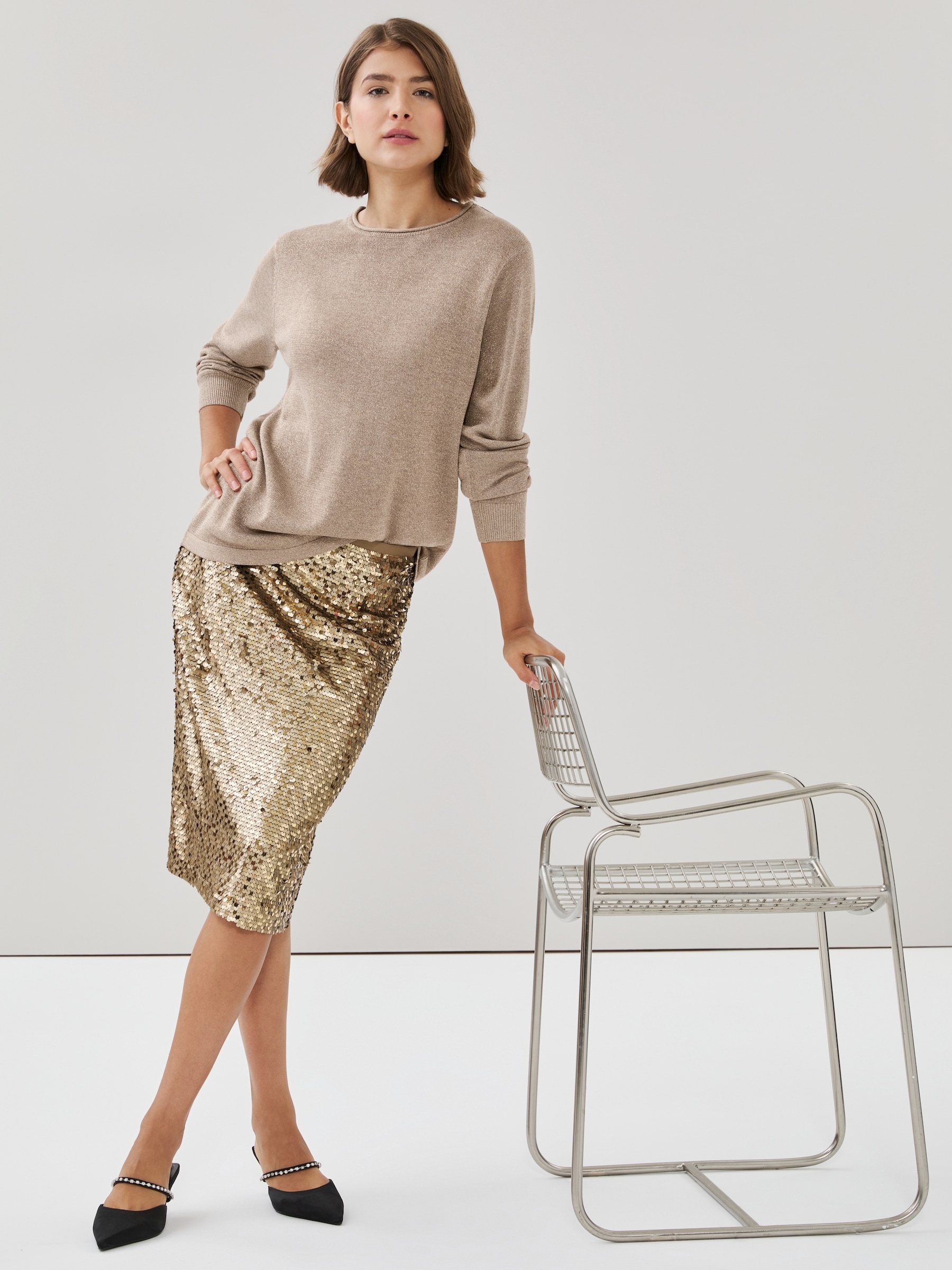 Sequin Midi Skirt