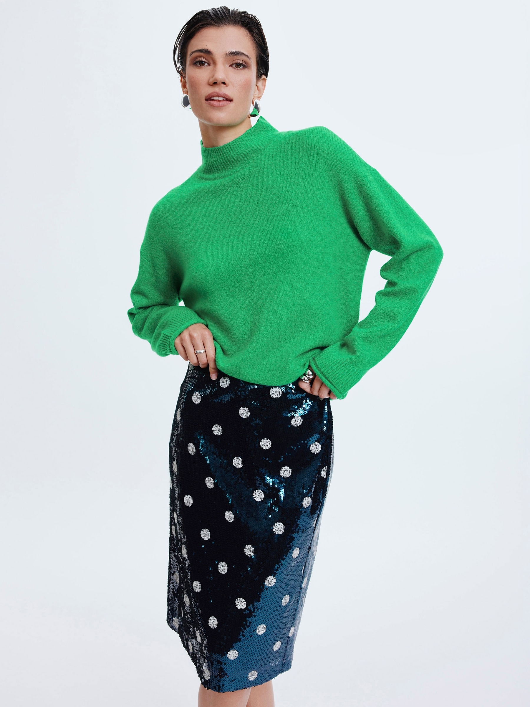 Jupe midi à paillettes