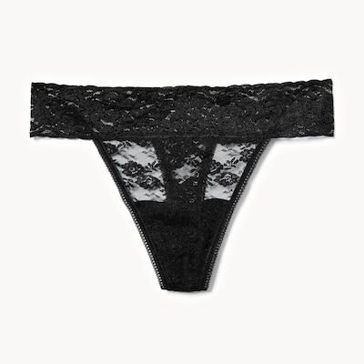 Tanga en dentelle - Noir JF