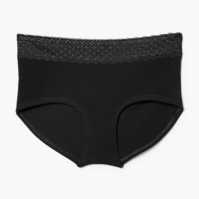 Culotte garçonne en dentelle de coton - Noir