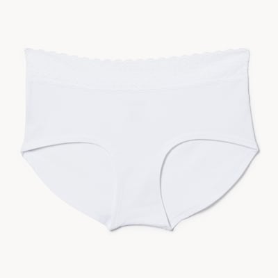 Culotte garçonne en dentelle de coton - Blanc