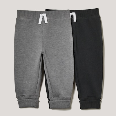 Ens. 2 pantalons jogging molleton, bébés garçons - Mélange De Gris Foncé