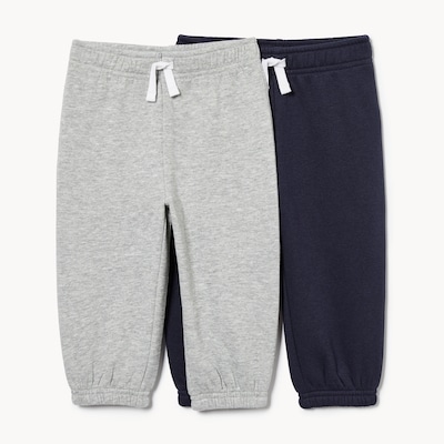 Ens. 2 pantalons jogging molleton, bébés garçons - Mélange De Gris Pâle