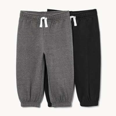 Baby Boys' 2-Pack Fleece Jogger - Dark Grey Mix