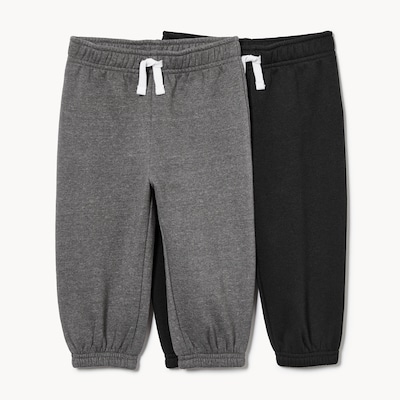 Ens. 2 pantalons jogging molleton, bébés garçons - Mélange De Gris Foncé