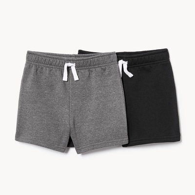 Ens. de 2 shorts en molleton pour bébés garçons - Noir JF