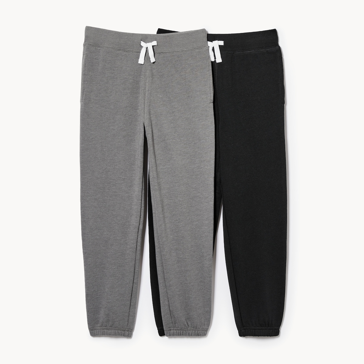 Deuxpantalons de jogging en molleton pour garons - Mlange De Gris Fonc