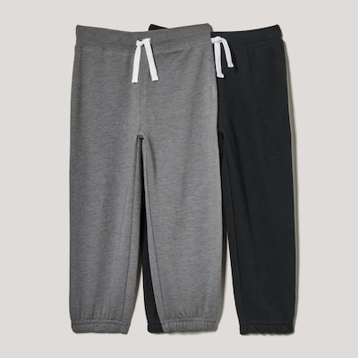 2 pant. de jogging en molleton pour petits garçons - Mélange De Gris Foncé