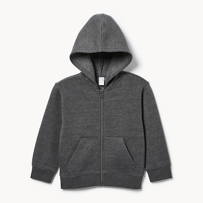 Toddler Boys' Fleece Zip-Up Hoodie - Charcoal Melange