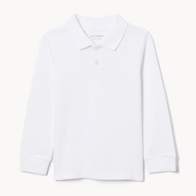 Toddler Boys' Uniform Long Sleeve Polo - White