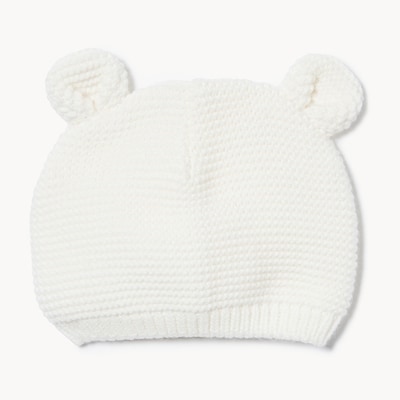 Bonnet en tricot pour bébés filles - Crème