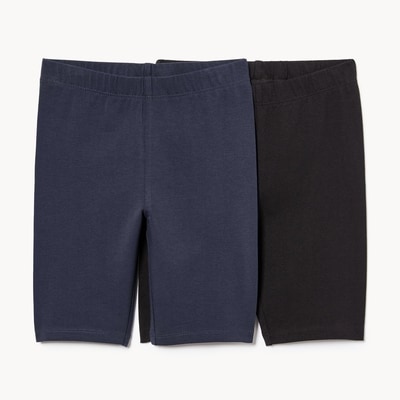 Ens. de 2 shorts de vélo longs pour filles - Noir JF