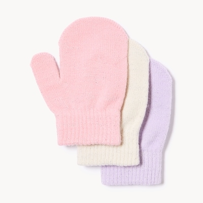 Toddler Girls' 3-Pack Mittens - Pink