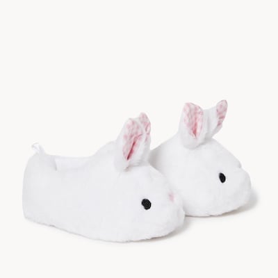 Toddler Girls' Bunny Slippers - White